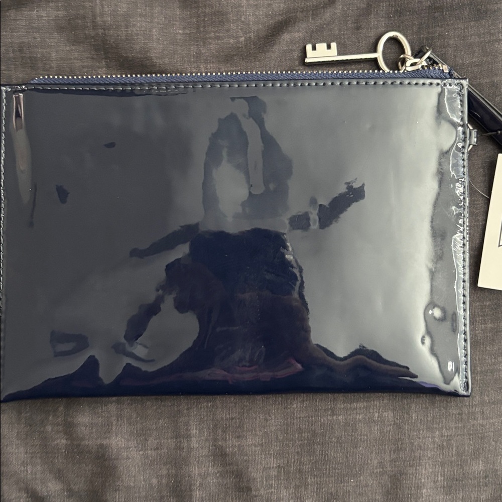 Guess Dark Blue Patent Leather Wristlet - Picture 2 of 3
